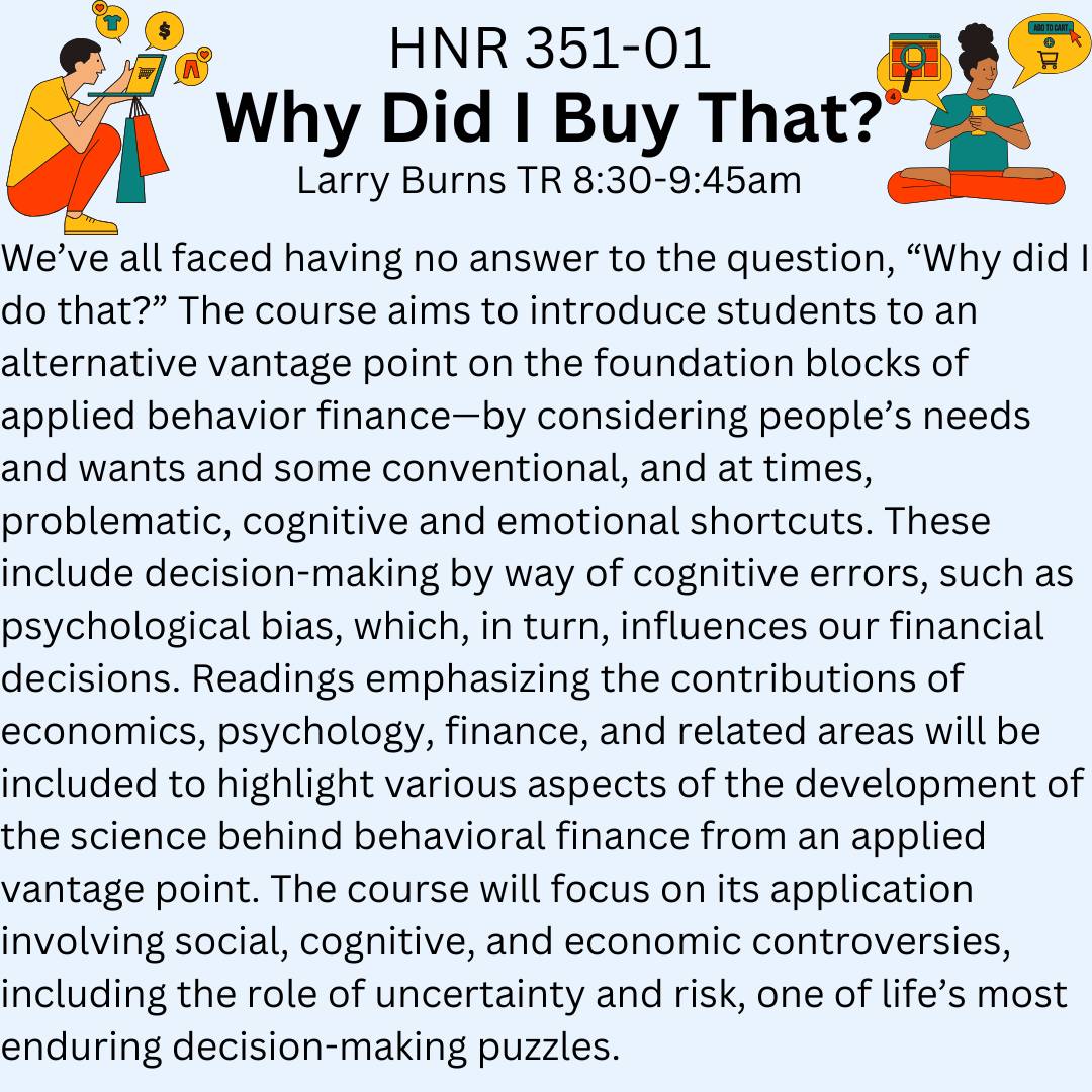 Course Description HNR 351-01